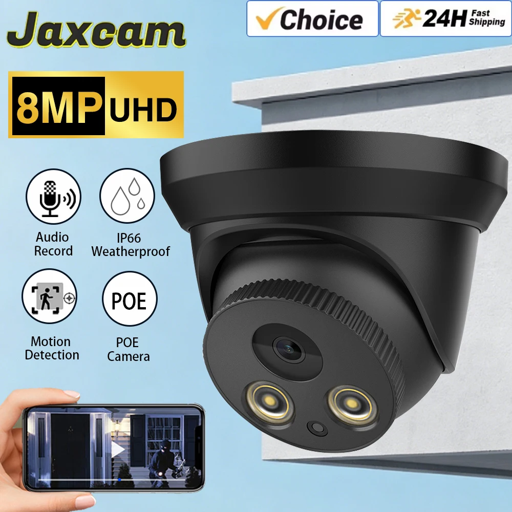 

Ultra HD 4K 8MP CCTV PoE IP Camera Security Street Outdoor Indoor Micro Double Light Human Detection Color Full Night Vision Cam