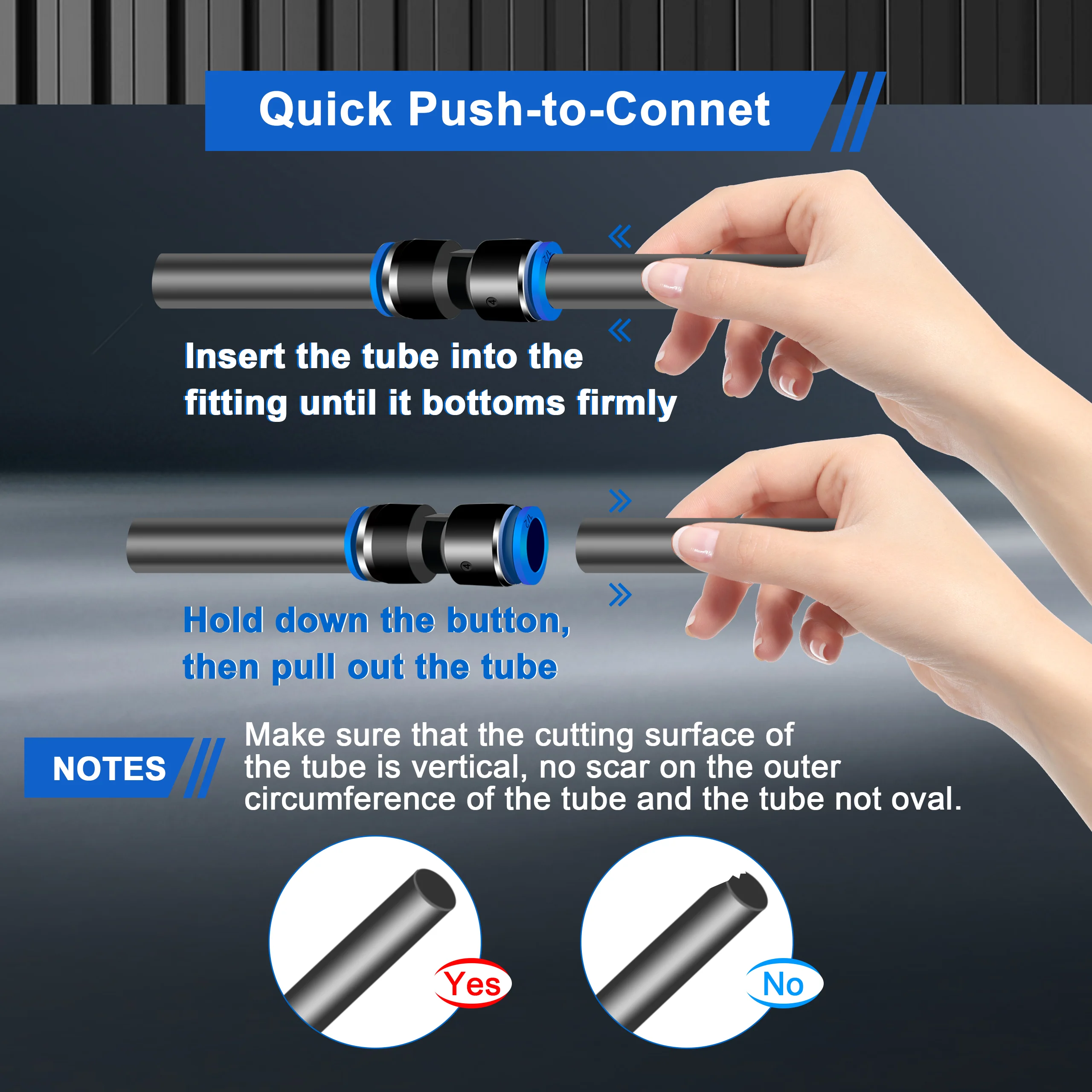 40Pcs Air Hose Connectors Fittings Kit, 1/4" 3/8" 1/2" Pneumatic Fittings Air Line Quick Connect Elbow Tube Tee Straight Union