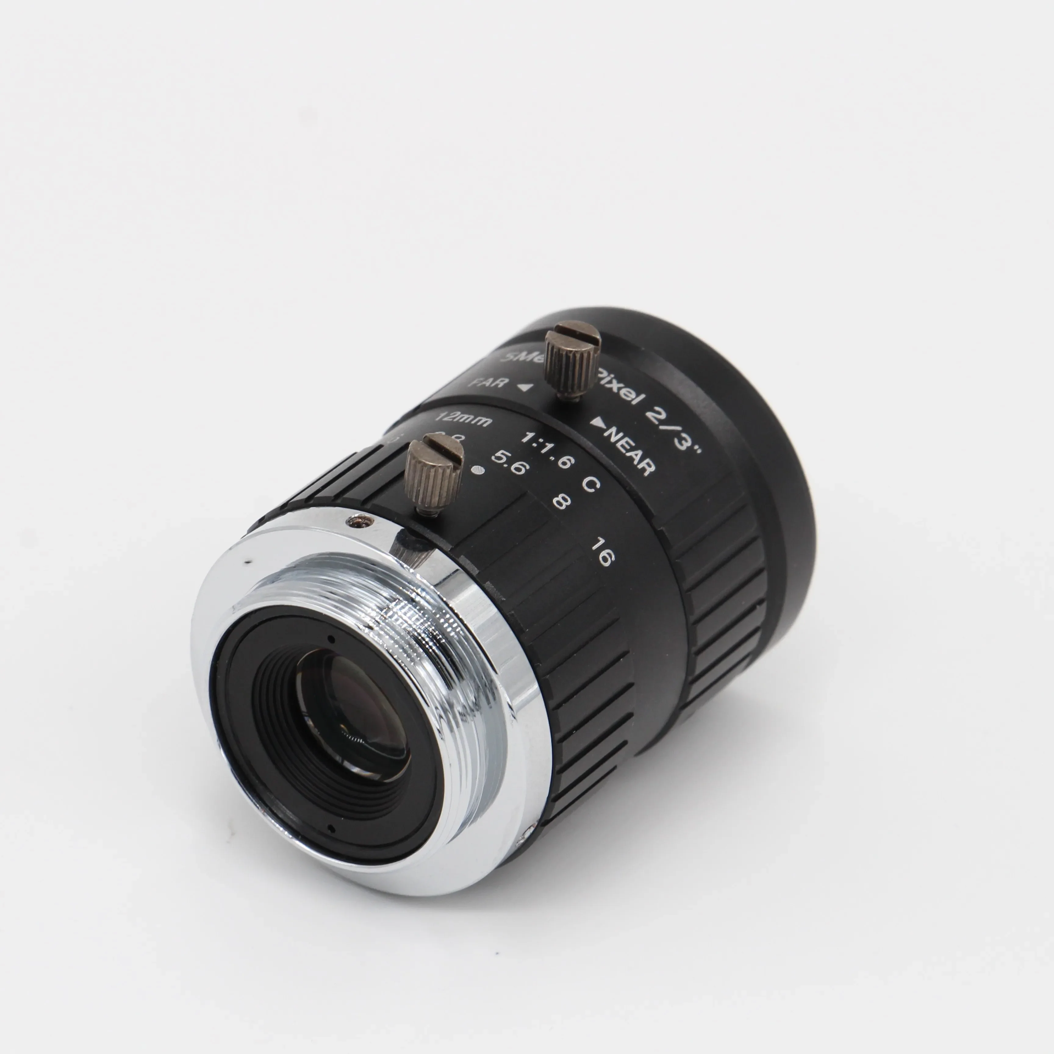 

In stock Smart Security CCTV Camera Lens 2/3" 5MP Resolution Fixed EFL=12mm F1.6 C Mount HFOV=39.1 WebRTC