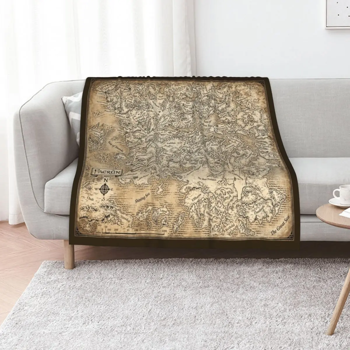 Annotated Map Of Faerun Throw Blanket Sofa Quilt Cute Giant Sofa Sofa Throw Heavy Sofas Blankets