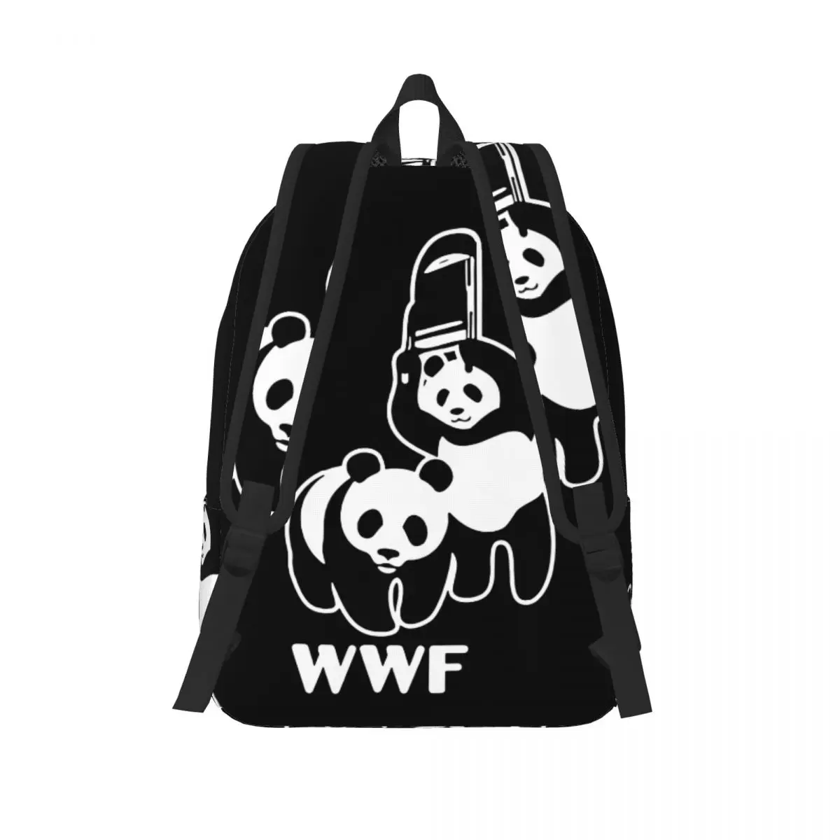 WWF Wrestling Panda Student Backpack School Bag Hiking Travel Daypack for Boys Girls Fashion Bookbag Shoulder Bags