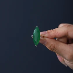 GEM'S BALLET Natural Green Agate Ring Marquise Shape Gemstone Ring 925 Sterling Silver Cocktail Ring Women Gift Dropshipping