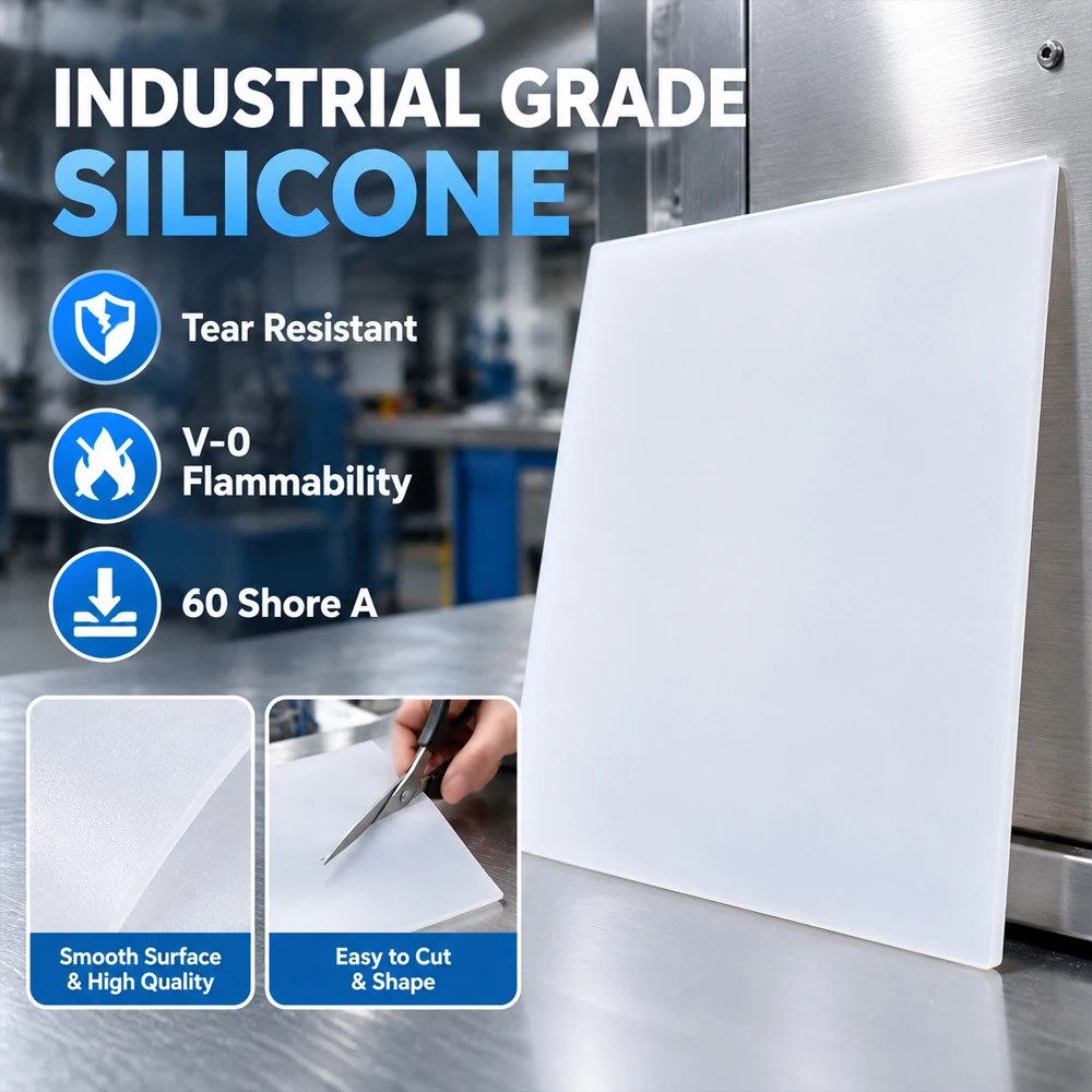 1Pcs 100/200/500mm 0.5/1/2/3mm Silicone Sheet, Odorless Waterproof Anti-Slip Shock Absorption Gasket Pad Kitchen DIY