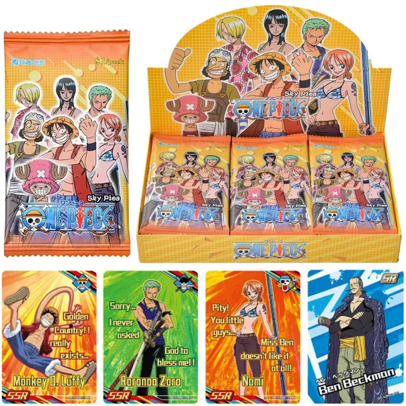 In Stock English Original Box One Piece Luffy Zoro Nami Shanji Classic Anime Characters Collection Genuine Card Children's Gifts