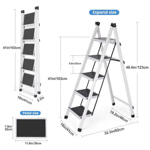 वेडीवको बहुक्रियाशील घरेलू सीढ़ी, तह सीढ़ी, स्ट्रेचेबल हेरिंगबोन सीढ़ी, बहुक्रियाशील पांच-चरण सीढ़ी चरण 10 best sales सीढ़ियाँ - №8