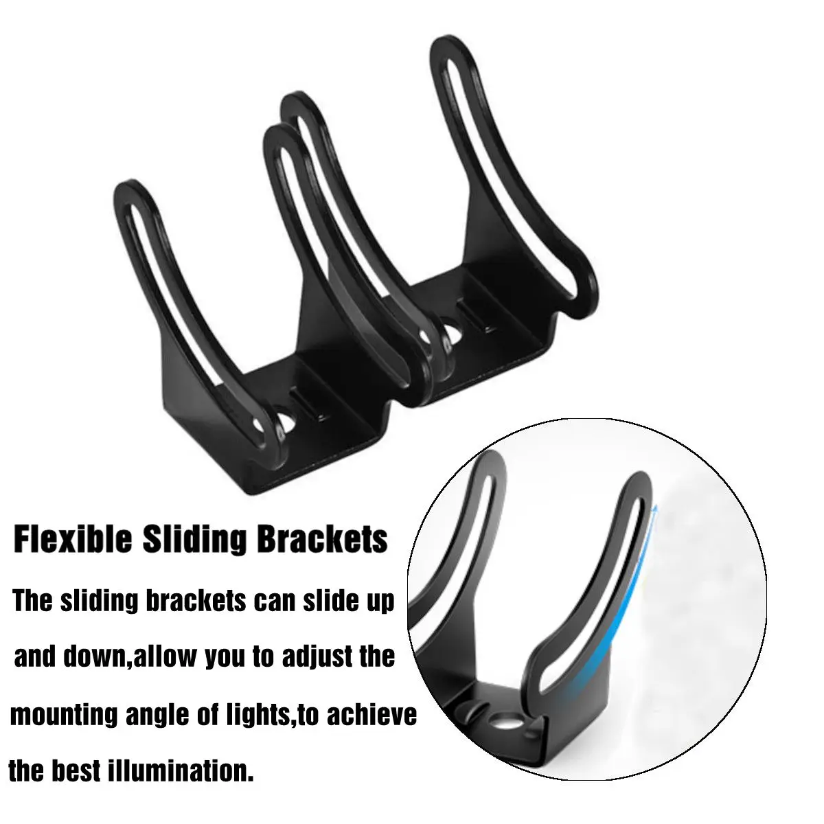 

Light Bar Mount Bracket Pair Car LED Fog Light Work Light Bar Metal Slide Mounting Bracket Base Holder