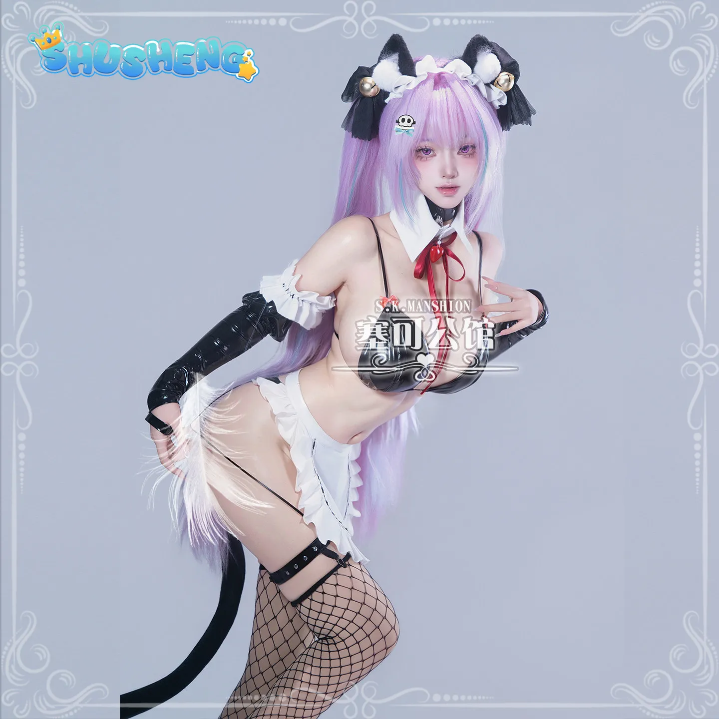 

Pasadena‌ ‌Anime Azur Lane Cosplay Costume USS Pasadena Halloween Carnival Women's Sexy Maid Uniform Leather Lolita Dress