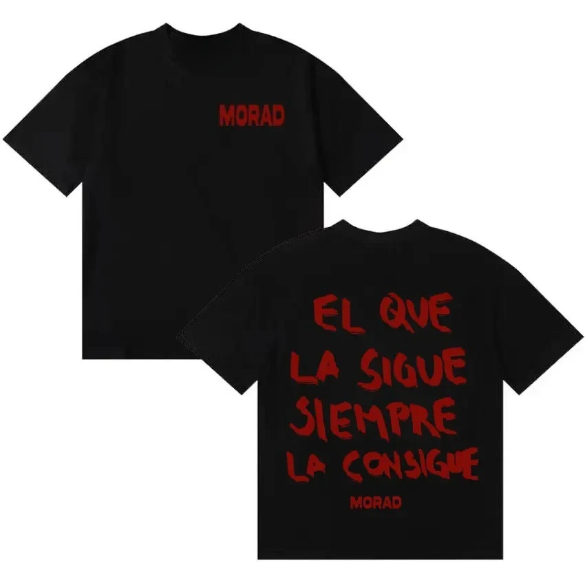 Camiseta con gráficos Morad Sigue Tour 2026 para hombre y mujer, camisetas de algodón, camisetas holgadas y cómodas de manga corta estilo Hip Hop, ropa urbana Y2K