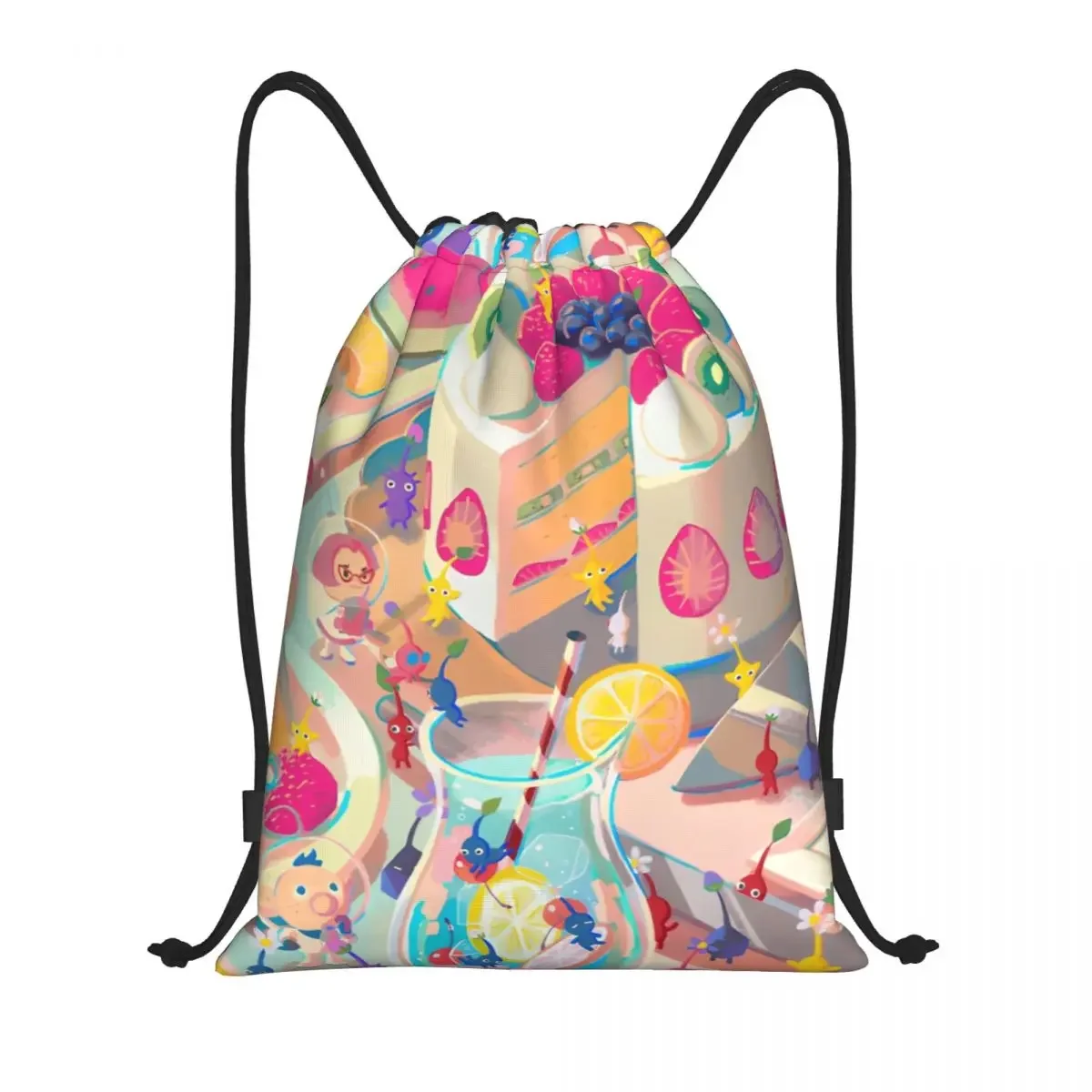 

Custom Pikmins Video Gaming Drawstring Bags Women Men Foldable Sports Gym Sackpack Training Backpacks