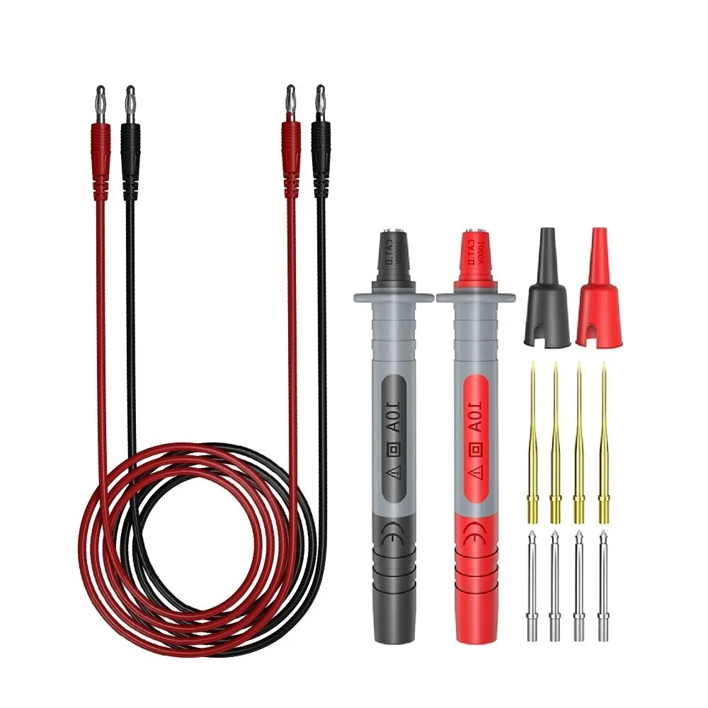 Cleqee P1041 1Set 1M 4mm Banana to Banana Plug Soft RV Test Cable Lead for Multimeter Test Leads Kits Banana Plug Male