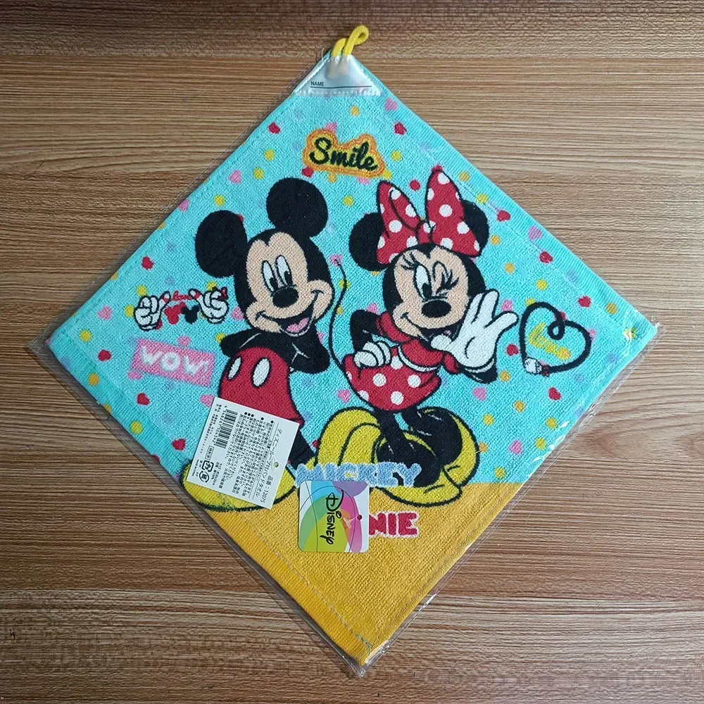 Disney Stitch Mickey Minnie Mouse Mc Queen Baby Face Towels 30x30cm Cotton Water Absorbing Soft Toddler Hand Towel 2pcs/lot