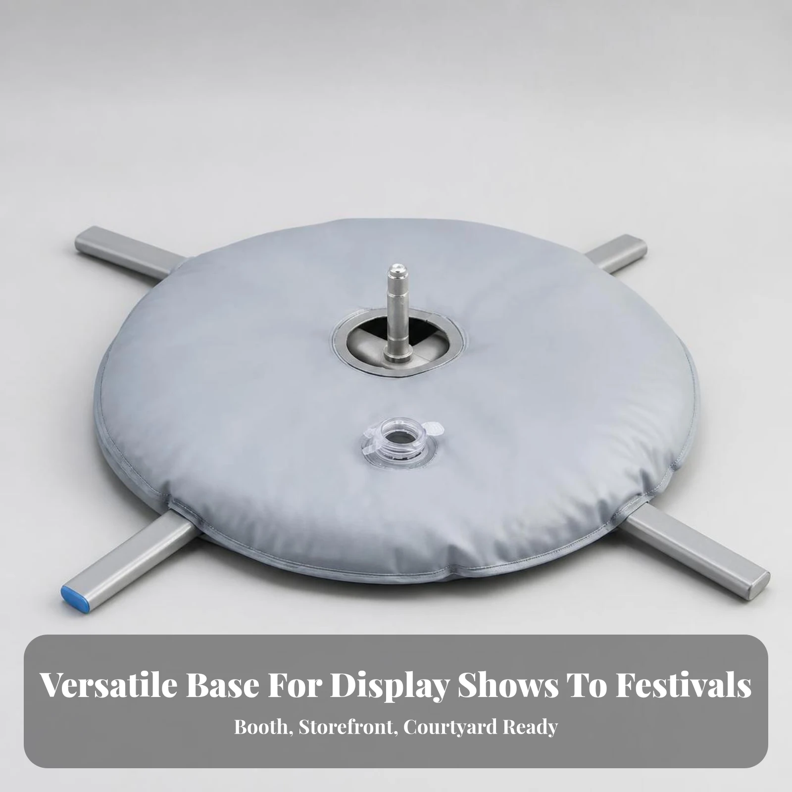 Water-Filled Flag Base Fillable Flag Base with Support Arms Holder Wind-Resistant Easy to Fill for Exhibitors, Storefronts