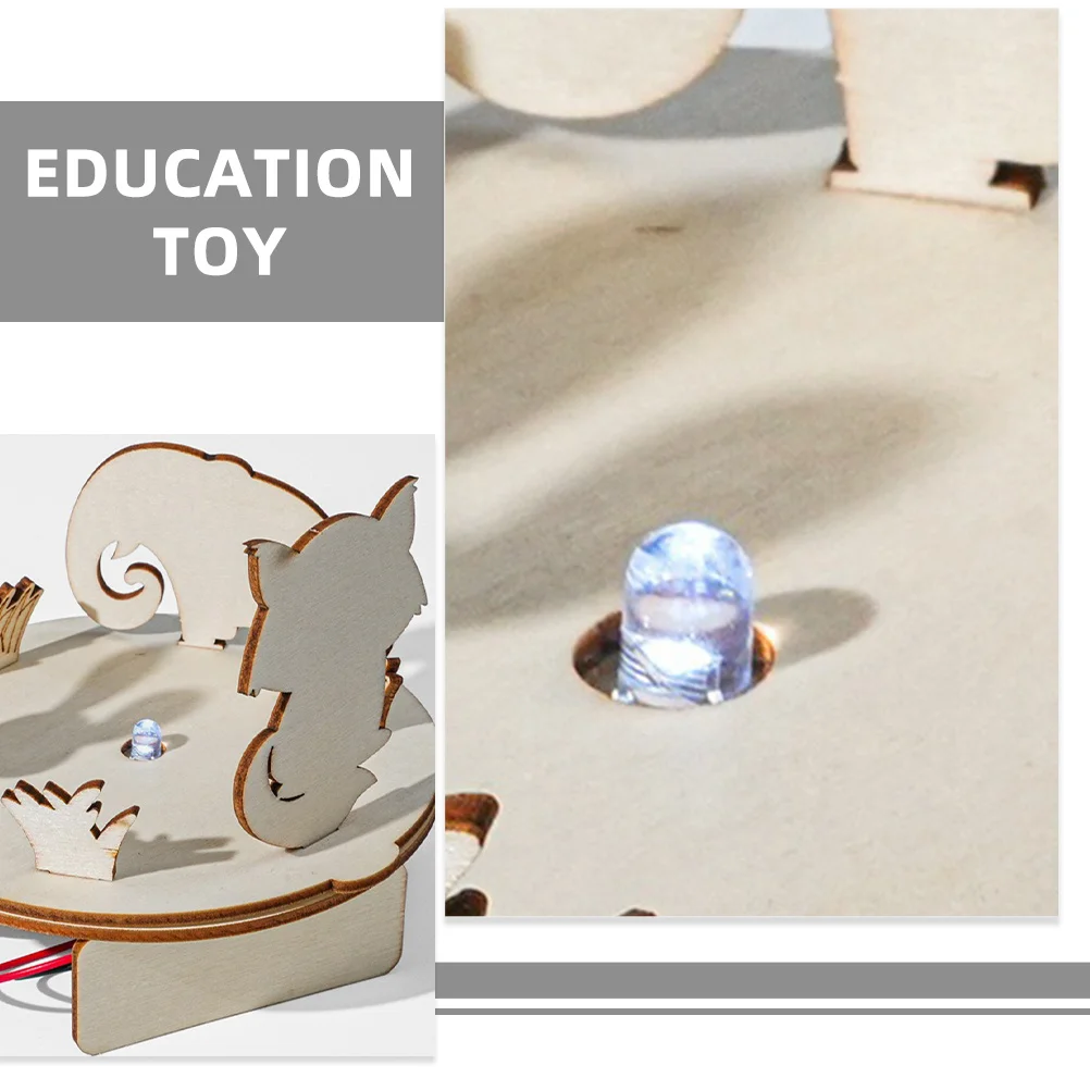 مجموعة واحدة من أدوات تجربة علمية للضوء والظل DIY للأطفال، أنشطة تعليمية للبناء الخشبي للتعلم العملي والعلمي #2