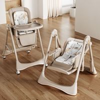 Swing Portable Baby High Chair Dining Rocking Chair Foldable Toddler Dining Table Cradle 2-in-1 Learning Rocking Chair