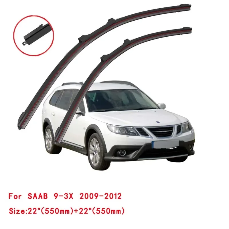 Para SAAB 9-3X Wagon Estate 2009 2010 2011 2012 Acessórios Automotivos Gadgets Escovas Lâminas de Limpador de Para-brisa de Borracha Dupla para Invern