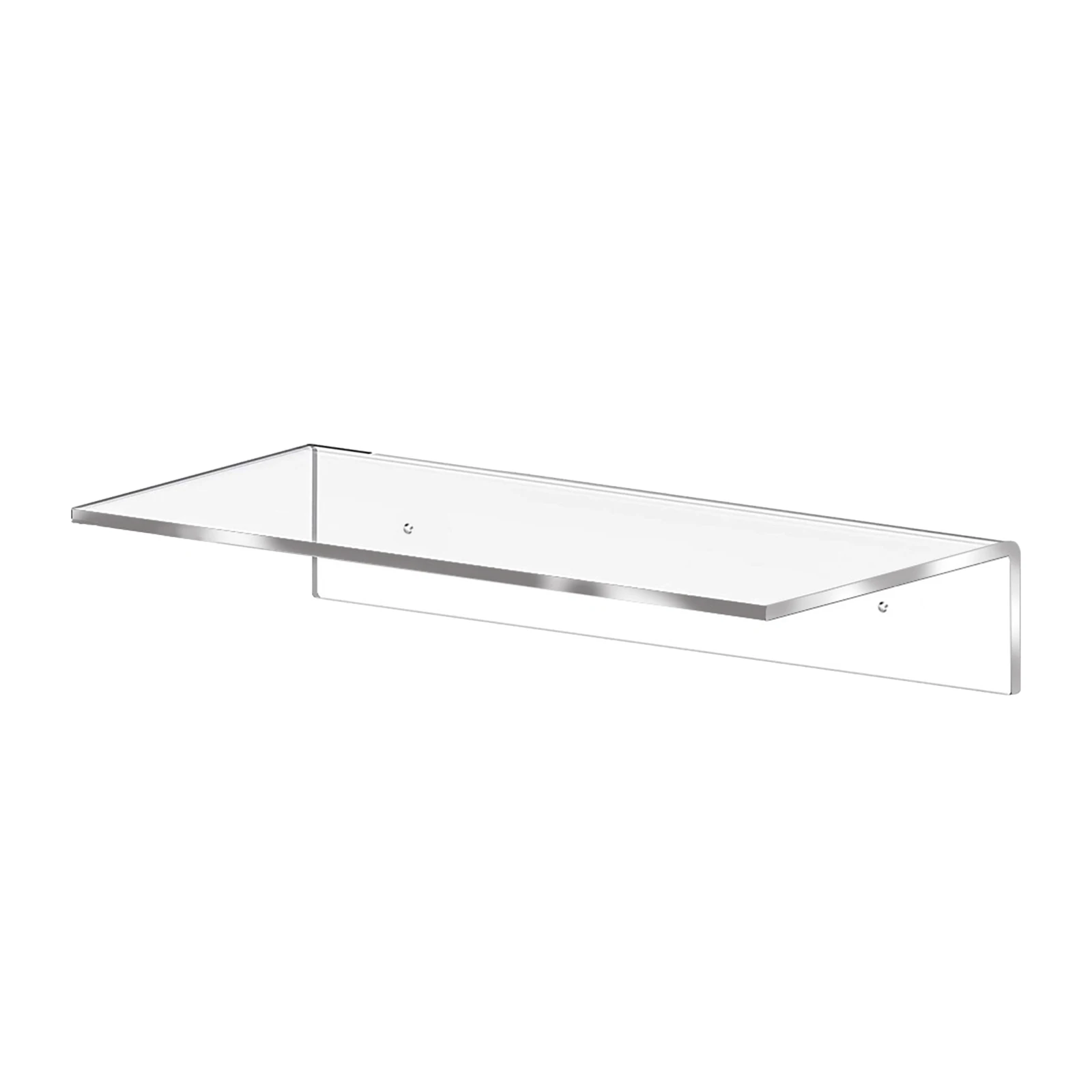 Acrylic L-shaped Shelf Wall-Mounted Bookshelf Organizer Holder for Kitchen Bathroom Wall Transparent Finishing Storage Rack