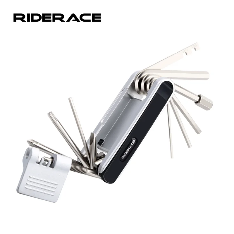 RIDERACE Bike Repair Tool 15 in 1 Portable Chain Splitter Cutter Hex Spoke Wrench Screwdriver Multitool For Bicycle Multi Tools