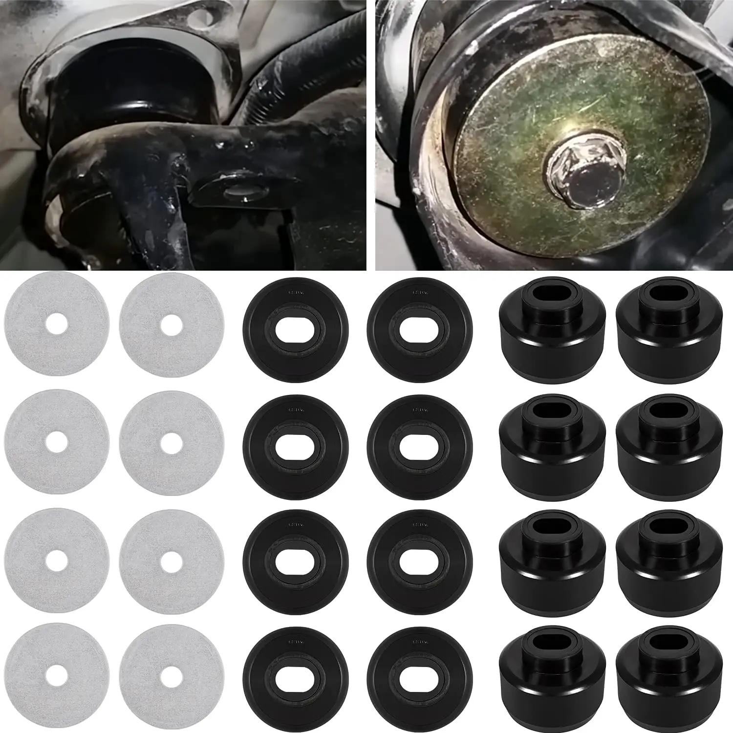 

TM 24pcs/set 7-141 Body & Cab Mount Bushing Kit for 1999-2014 Chevy Silverado & Sierra 1500/2500 2WD/4WD Polyurethane Black