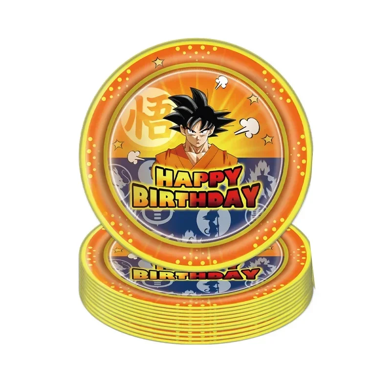 Dragon Ball Birthday Party Decoration Set, Pratos, Copos, Guardanapos, Toalha de Mesa, Número Balão, Son Goku, Meninos, Meninas, Fontes de Festa, 47pcs