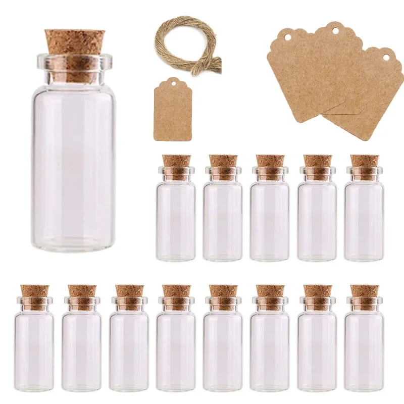 5PCS 5ml-30ML Mini Glass Bottles w/ Corks Gravel Bottle Wishing Bottle Message Vials For Wedding Christmas Holiday Home Decor