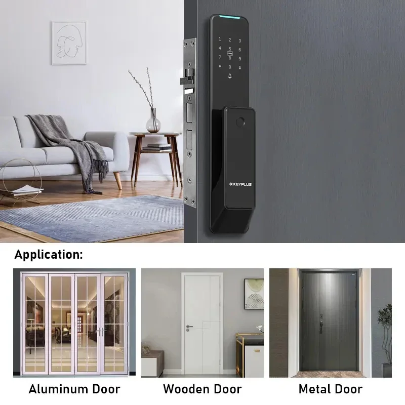 Keyplus KX2 Patented Automatic Mortise Built-in Battery Design Advanced Full Functional Digital Lock Safe Home Lock