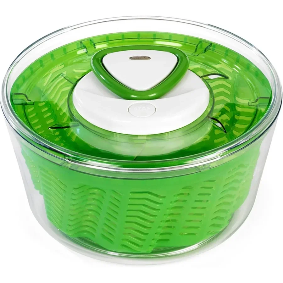 

Zyliss Easy Spin 2 Большой блешень AquaVent для сервировки от 4 до 6 с тяговым шнуром и тормозным механизмом Ручной овощной и фруктовым механизмом