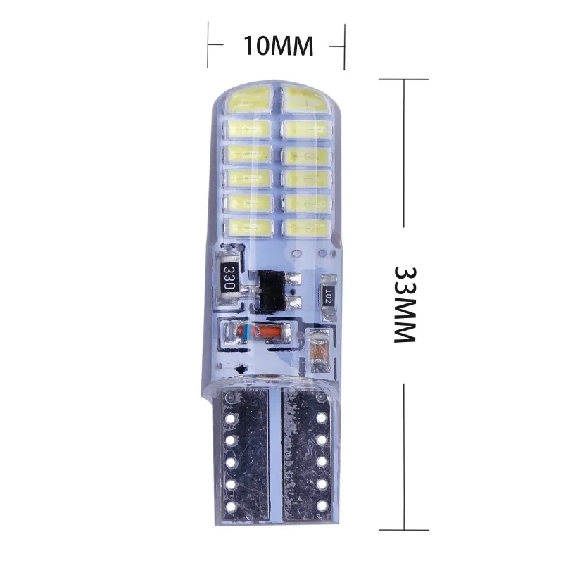 LED Silica Gel Lâmpada, piscando lâmpada de sinal, carro apuramento Luzes, posição Luz, estroboscópio Stoplight, aviso Taillights, T10, 1pc