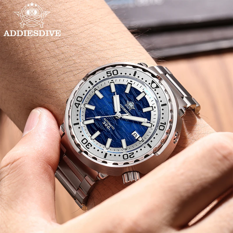 

ADDIESDIVE AD2098 Men's Tuna Watch Sapphire Glass 30Bar Waterproof BGW9 Blue Luminous Calendar Automatic Mechanical Watches