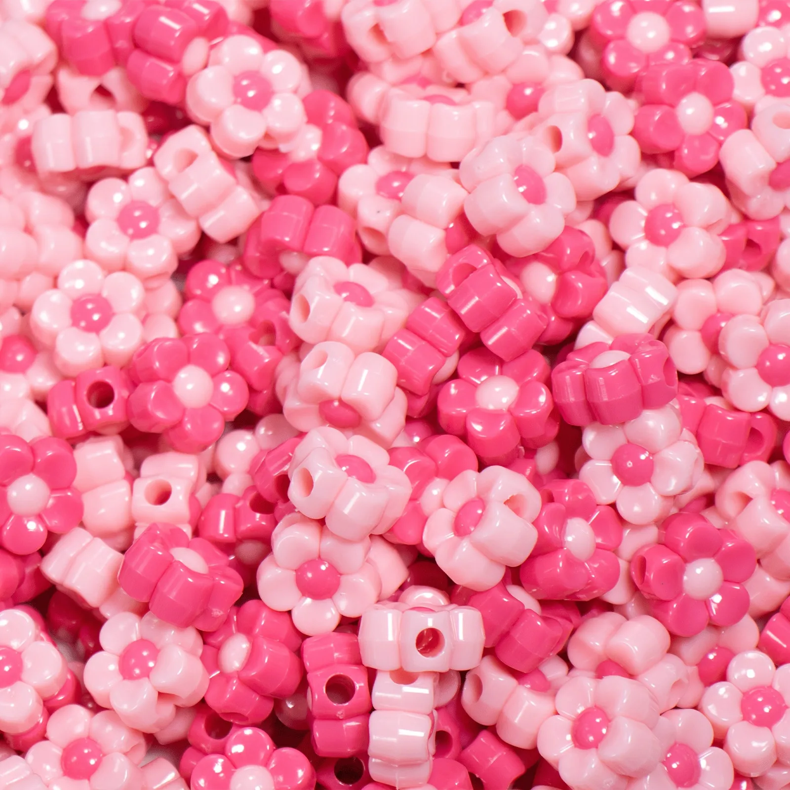 12 mm, 48 Stück, rosa, rosafarben, Blumen-Acrylperlen, gemischte Farben für die Schmuckherstellung, DIY-Paar-Armband, Halskette, Kunsthandwerk – Detail 1