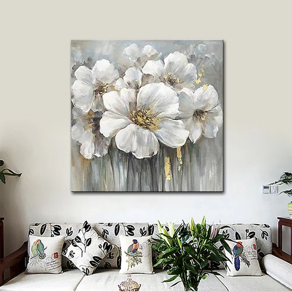 

Hand Painted Oil Paintings Hand Painted Wall Art Flower Modern Abstract Living Room Hallway Luxurious Decorative Painting