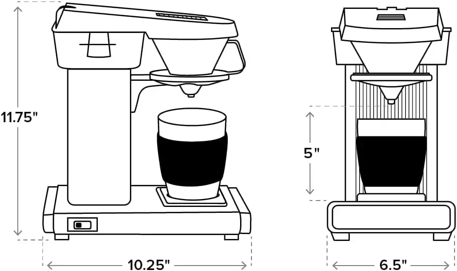 Technivorm moccamaster 69212 pohár jeden, one-cup káva tvůrce 10 unce leštěný stříbro