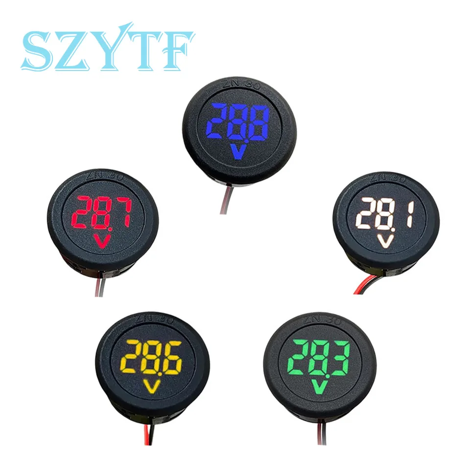 DC 4-100V LED Digital anzeige kreisförmige Zweidraht-Voltmeter DC Digital Voltmeter Kopf anzeige Reverse Connection Schutz werkzeuge
