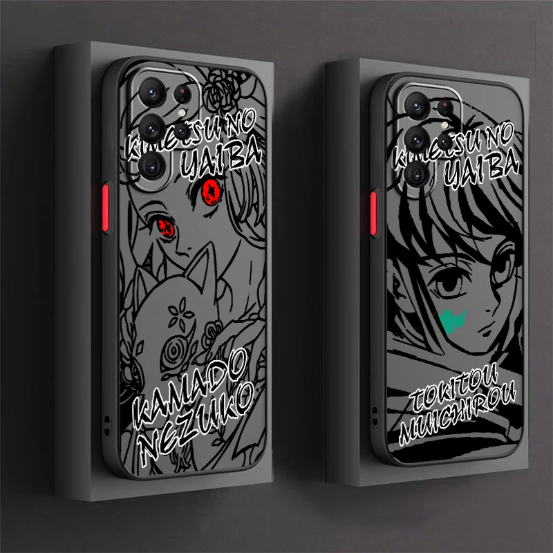 

Anime Demon Slayer Cool Cute Frosted Translucent For Samsung Galaxy S24 S23 S22 S21 S20 FE S10 S9 S8 Plus Ultra Pro 5G Matte