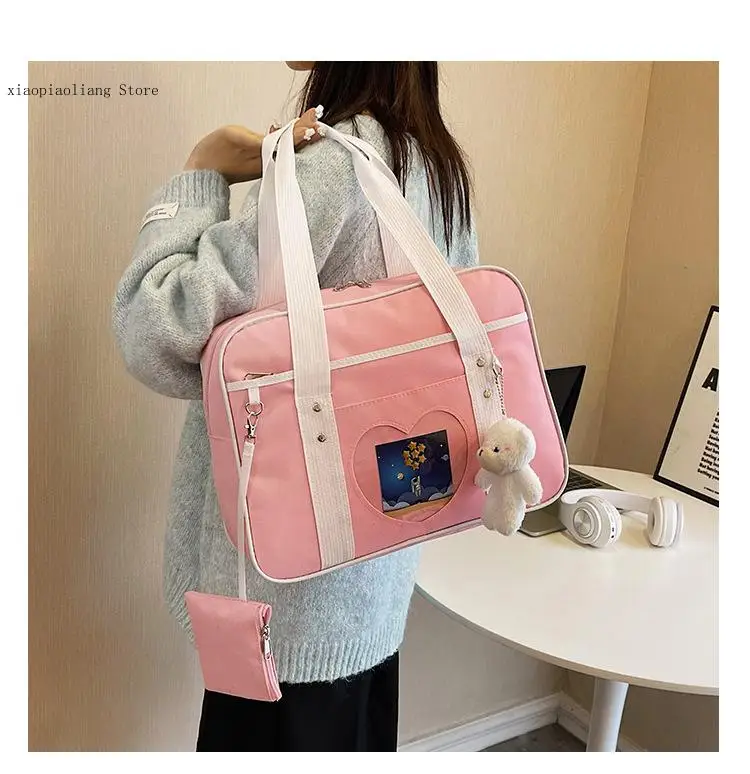 Portable Schoolbag Japanese Girls' Heart Anime Love Macaron One Shoulder Diagonal Bag Fashionable and Versatile