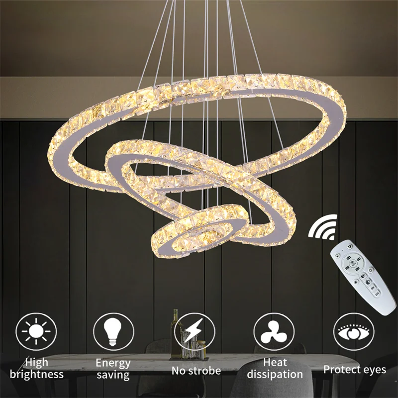 Modern LED Crystal Ceiling Lamp Chandelier Corridor Nordic Pendant Light Home Decor Fixtures Hanging Indoor Luster Living Dining