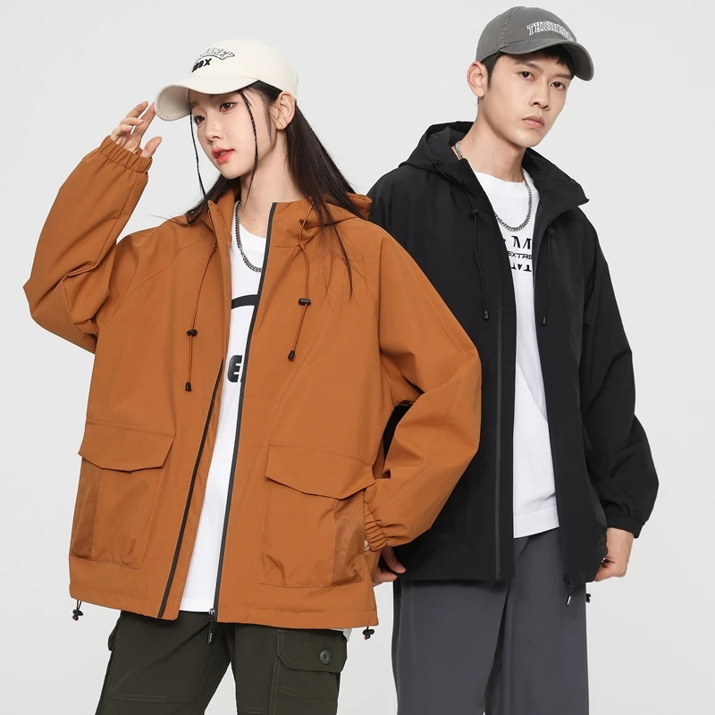 Outdoor High Quality Fashion Loose Trendy Couple Mountaineering Windproof Waterproof Spring Autumn Breathable Jackets 2PCS