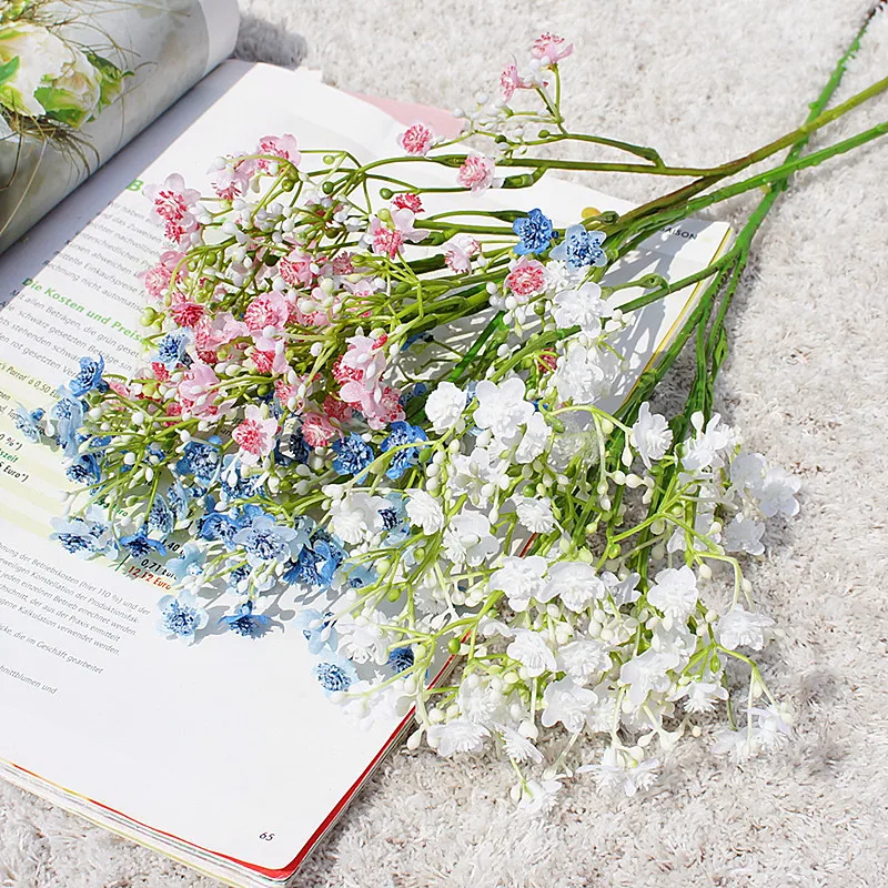 Künstliche Blumen Gypsophila Hochwertige Hochzeitsbrautstrauß Outdoor Garten Heim Zimmer Tisch Vase Deko Muttertag DIY Geschenk – Detail 1