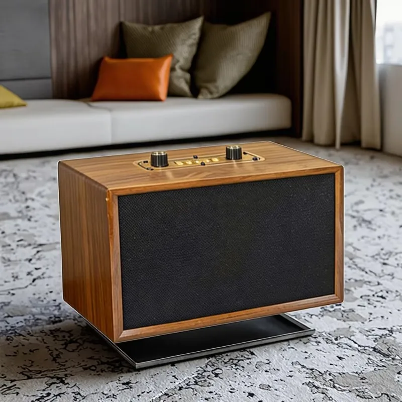 

Retro High Quality Wooden Box Wireless Bluetooth Speaker Portable Multifunctional Speaker