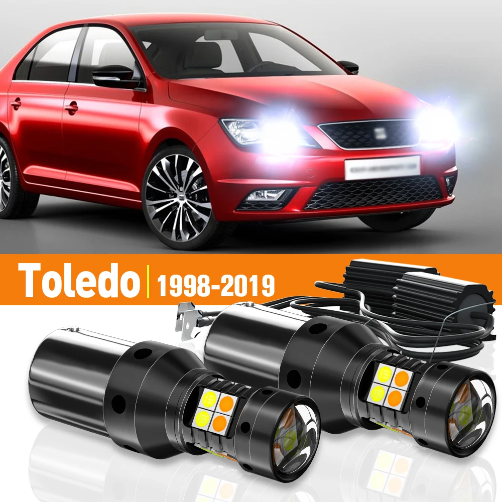 

2x LED Dual Mode Turn Signal+Daytime Running Light DRL For Seat Toledo MK2 1M MK3 5P MK4 1998-2019 2004 2009 Accessories Canbus