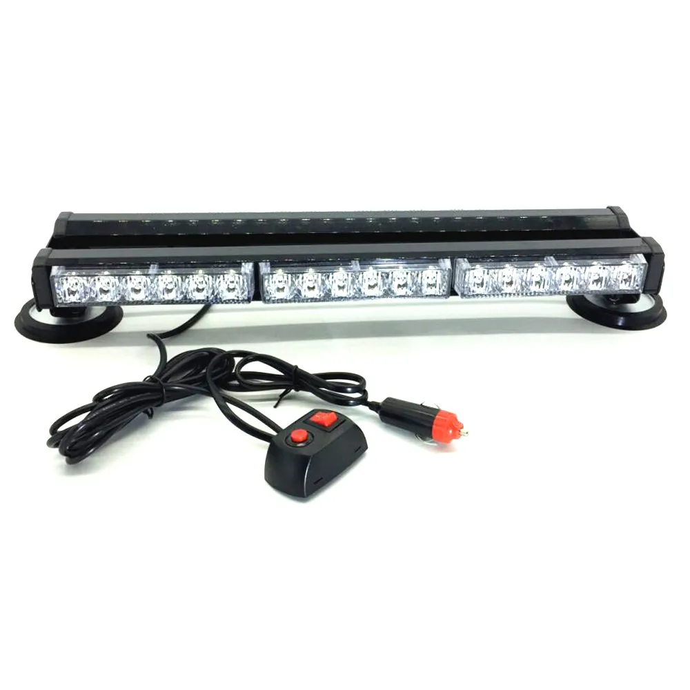 Red Blue 18 LED Double Row Car Roof Emergency Strobe Light Rescue Vehicle Fire Fighting Police Hazard Flashing Warning Lights