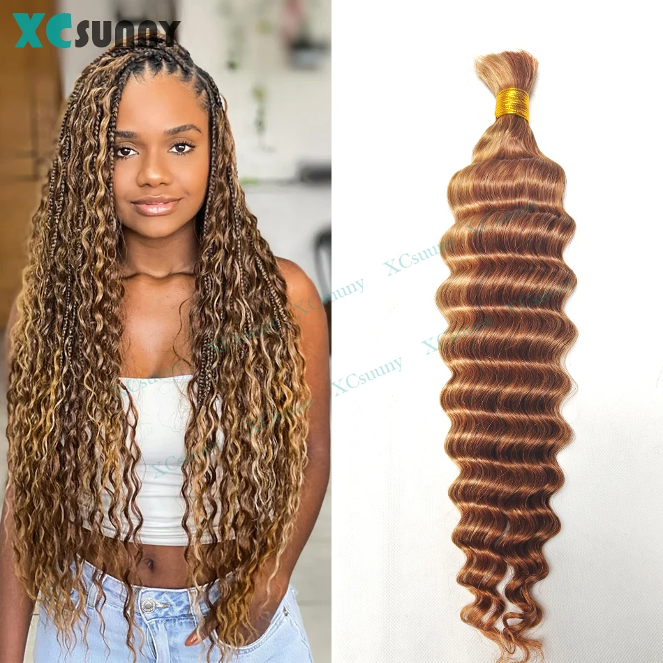 

Bulk Human Hair Deep Wave For Braiding Deep Curly No Weft Bundles Color 27 30 Bulk Human Hair For Boho Braids For Black Women