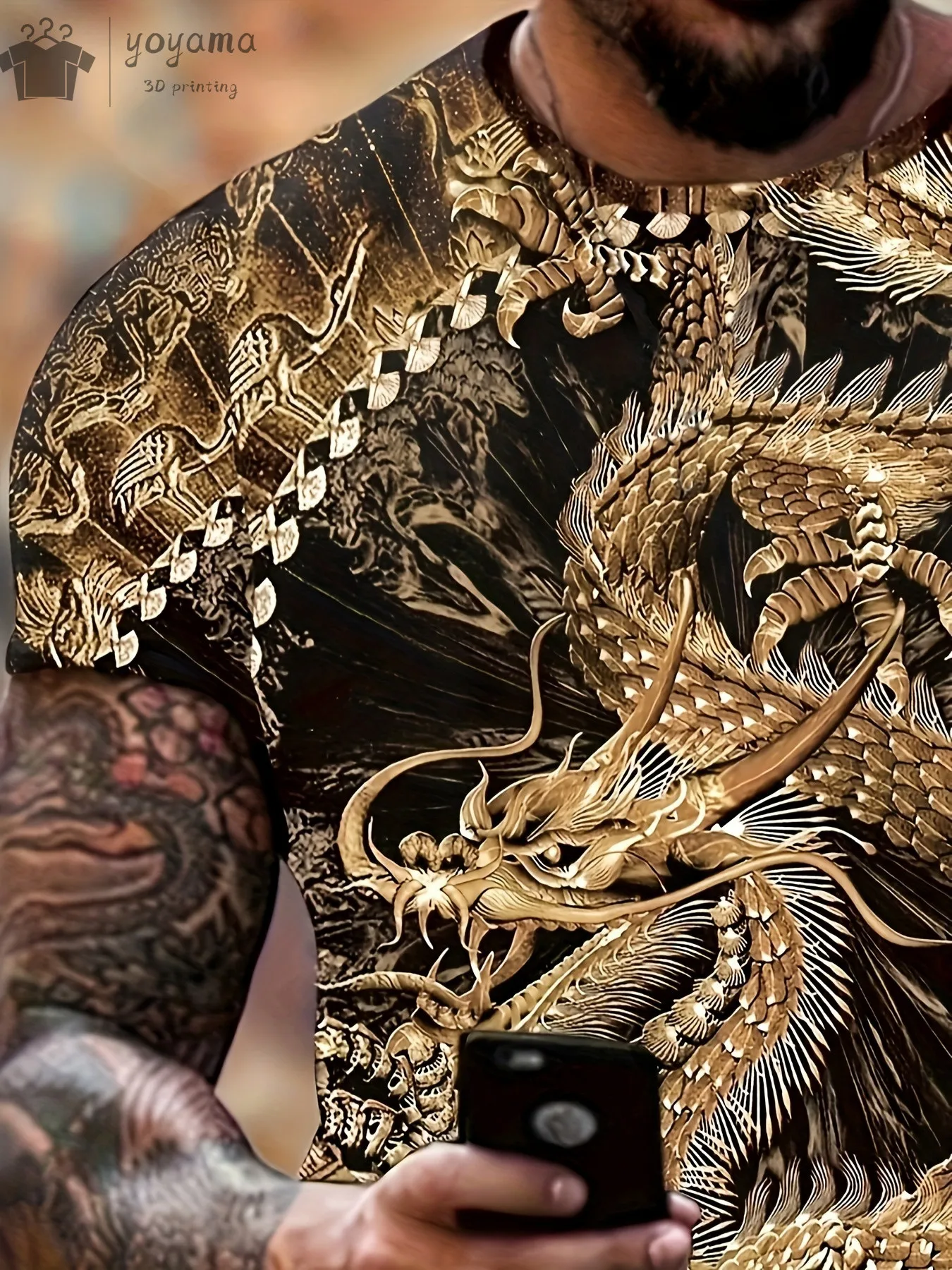 Men's Dragon T-Shirt Fashion 3d Printed T Shirt Animal Pattern Short Sleeved Oversized Streetwear Tees Summer Casual Mens Tops image 4