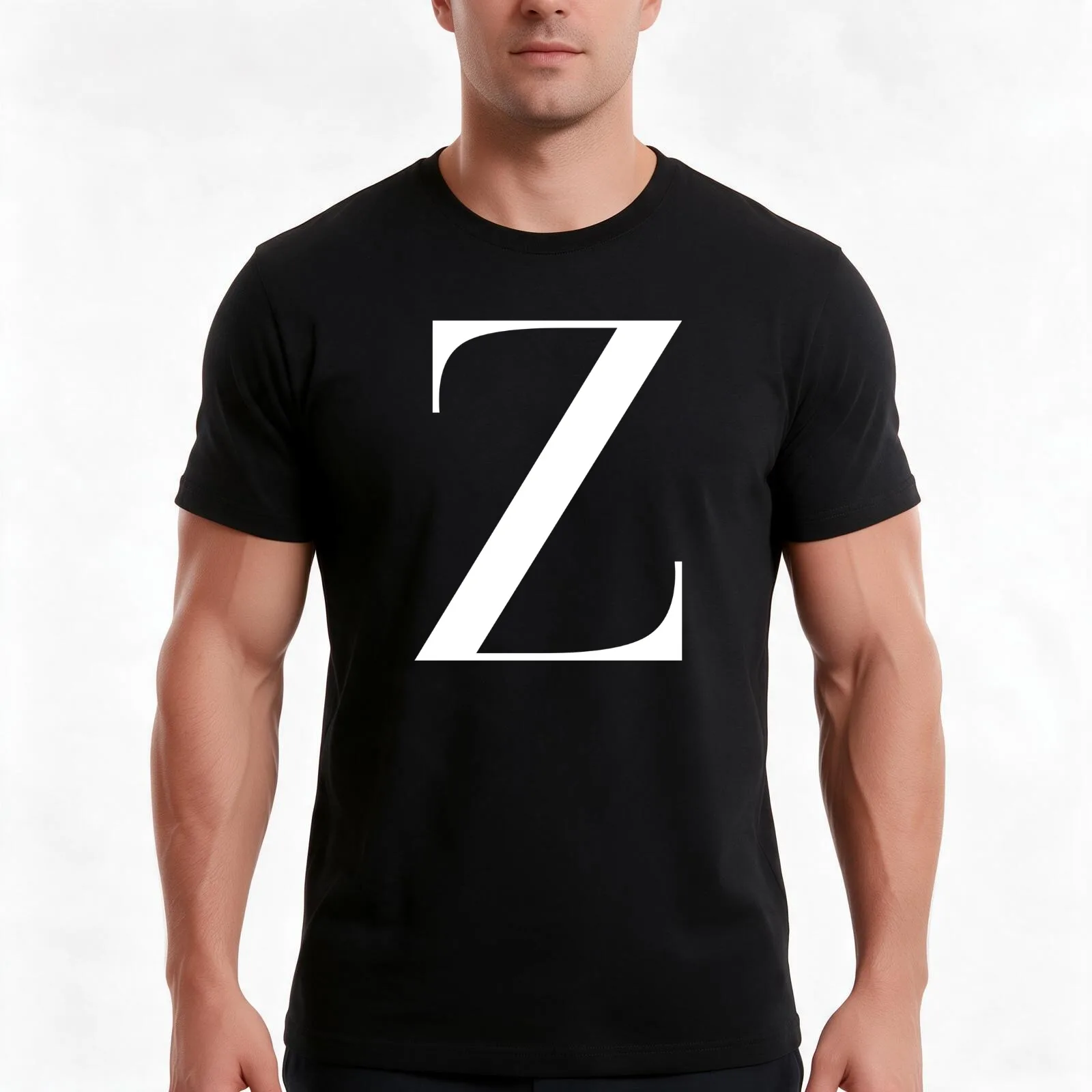 Letter Z initial design in small and capital letter T-Shirt, Summer Casual Cotton Tee, Oversized Streetwear Tops, 100% Cotton