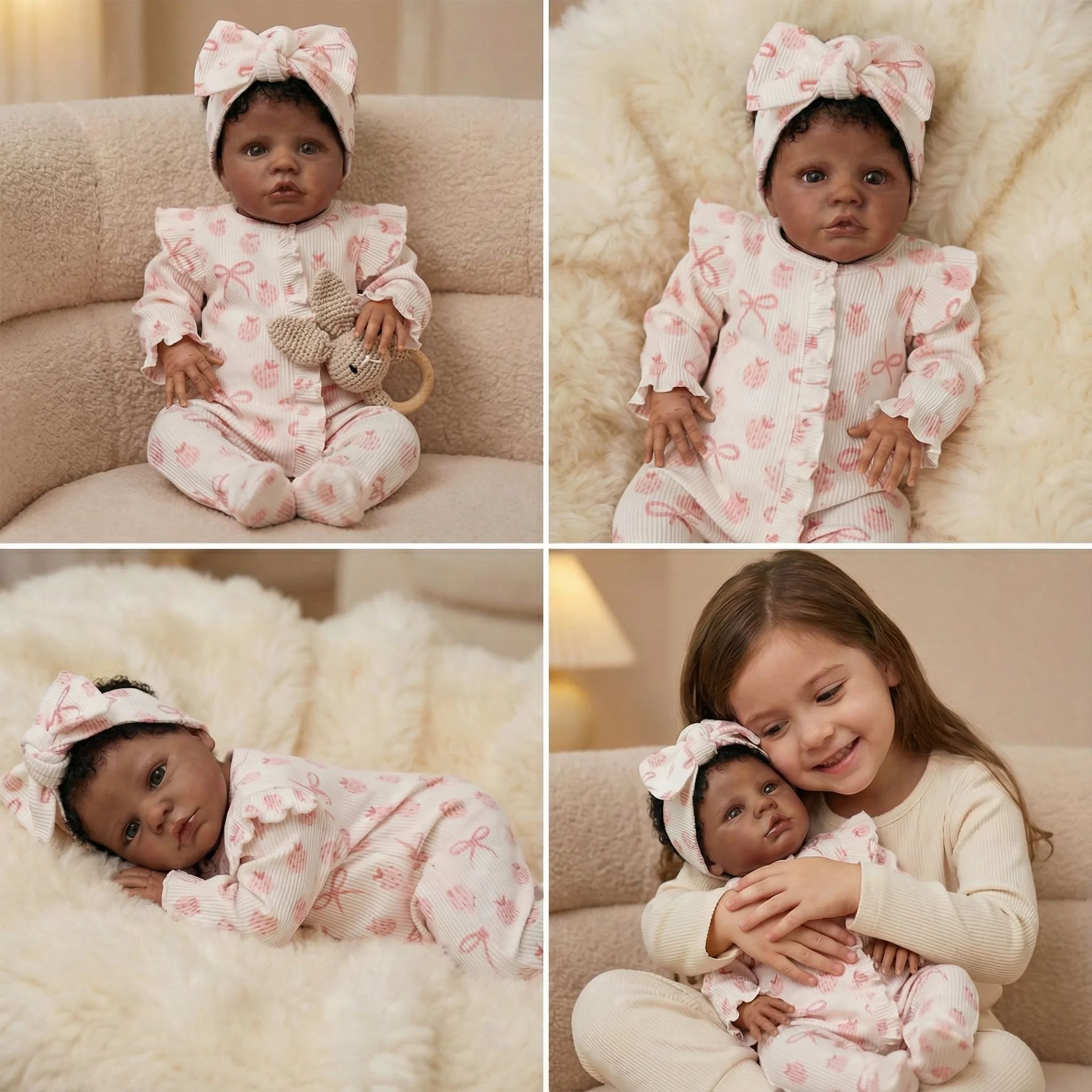 Muñeca Reborn NPK de 19 Pulgadas, Primrose Awake, Realista, Piel Morena Oscura, Pintura de Múltiples Capas, Muñeca Coleccionable para Coleccionistas