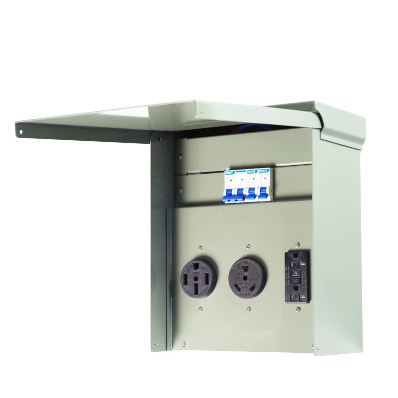 الطاقة الذكية RV مقاوم للماء غير نافذ للمطر متعدد الوظائف صندوق مقابس من الفولاذ المقاوم للصدأ مقبس تمديد الطاقة مفتاح حماية التسرب