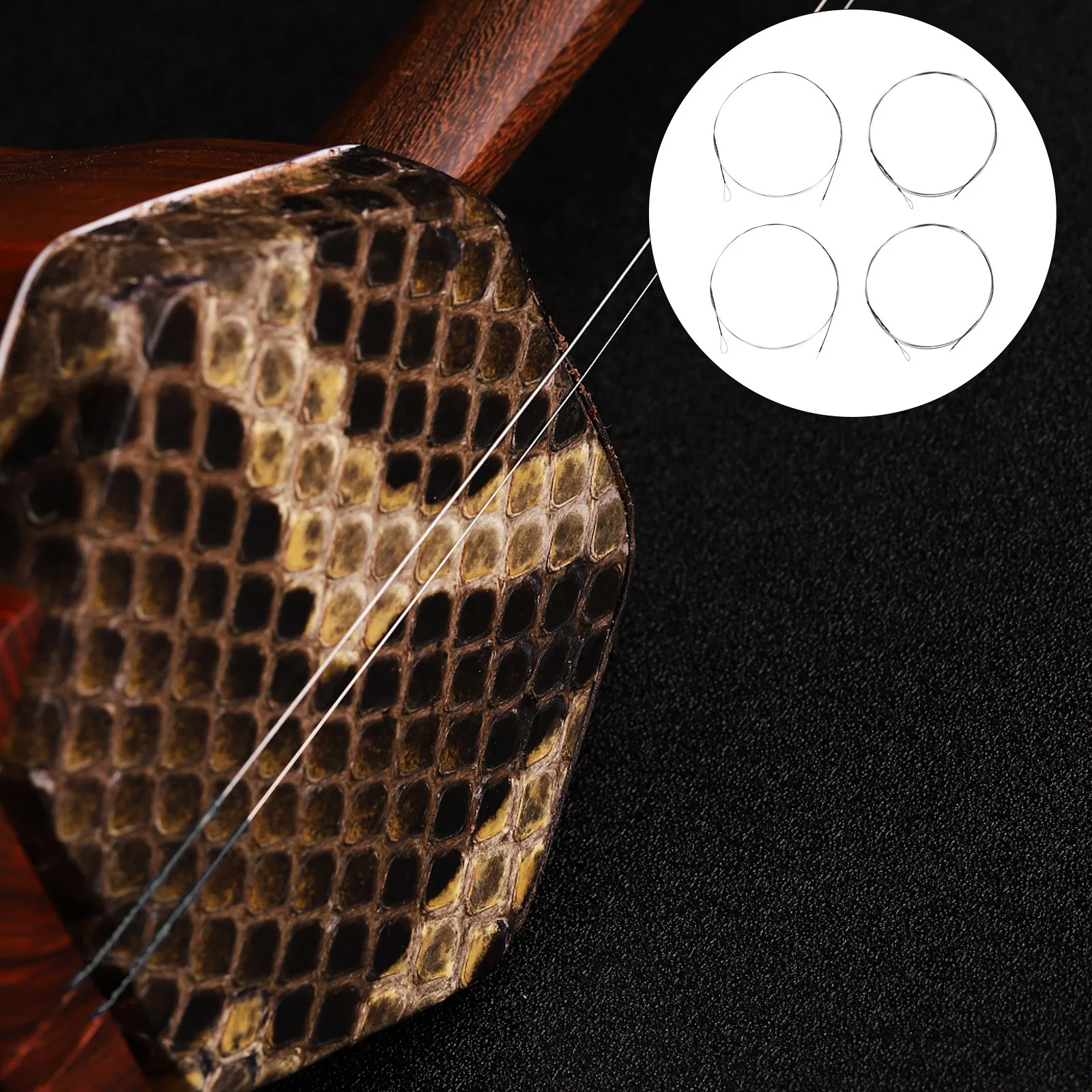 

4Pcs Sturdy Erhu Strings Set Assorted Color Durable Replacement Strings Good Texture Practical Supplies Erhu String Replacements