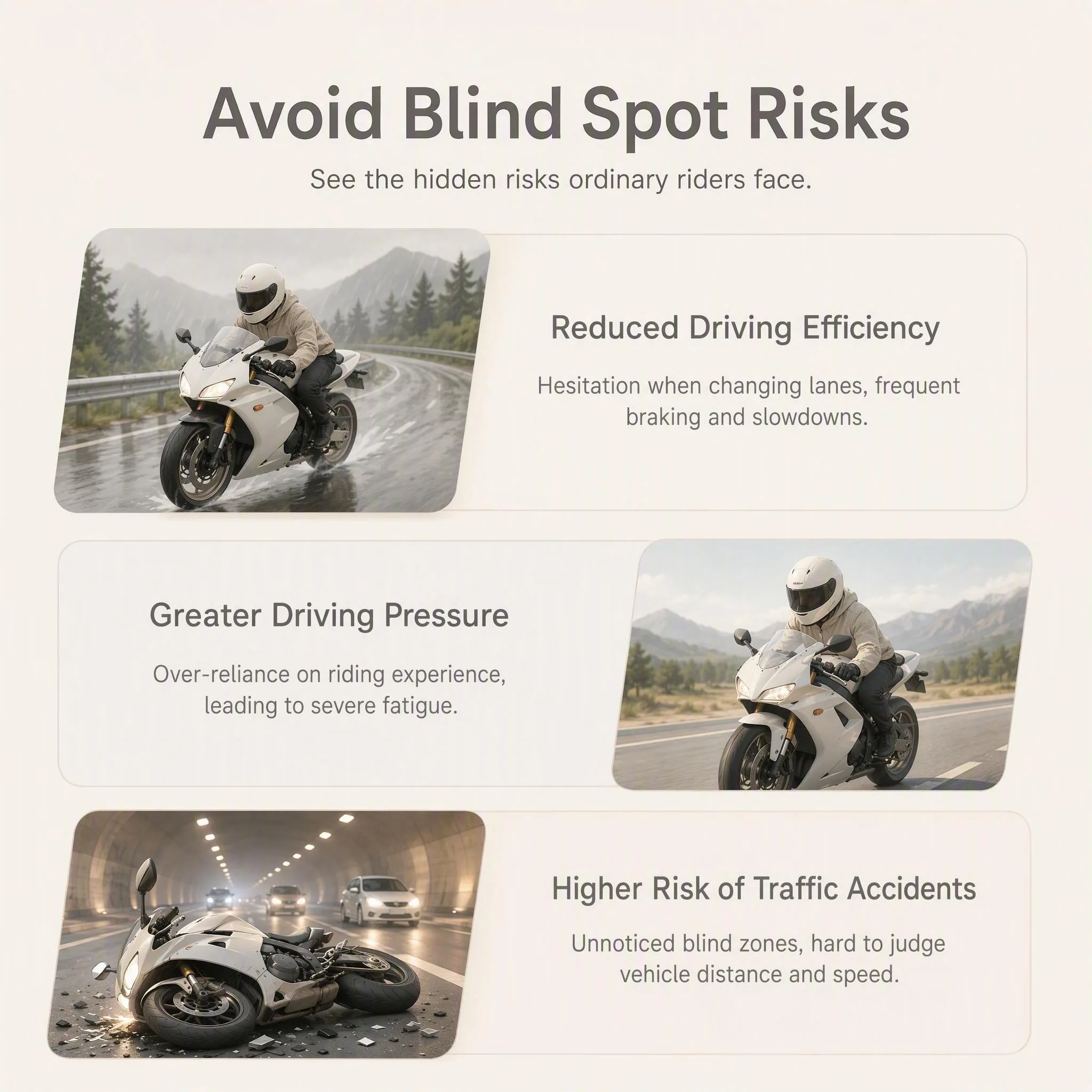 Motorcycle Safety Kit Radar Blind Spot System Motorcycle Blind Spot Detection BSD Compatible with Various Motorcycles Waterproof