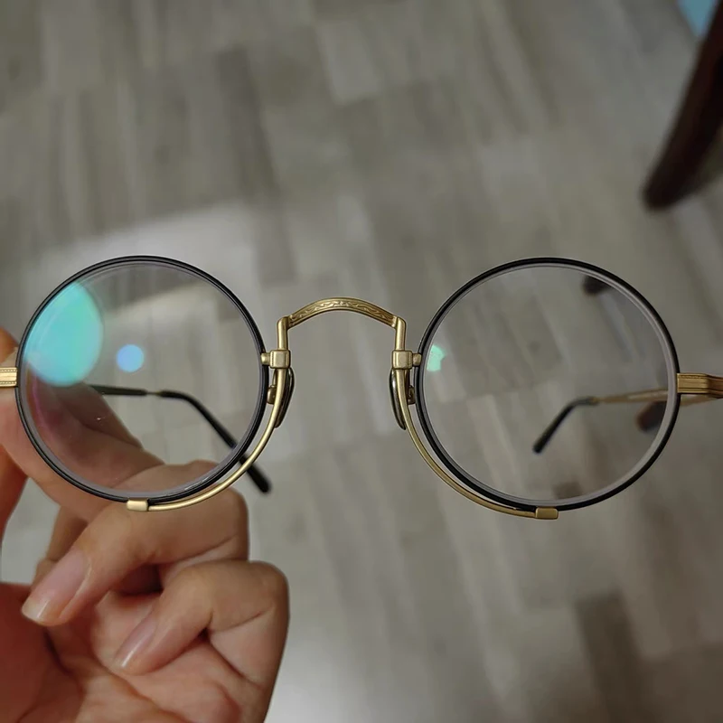 Japanese Men Vintage Round Glasses Frame Titanium Ultralight Fashion Women MA10103 Design Eyeglasses Handmade Spectacles Gafas