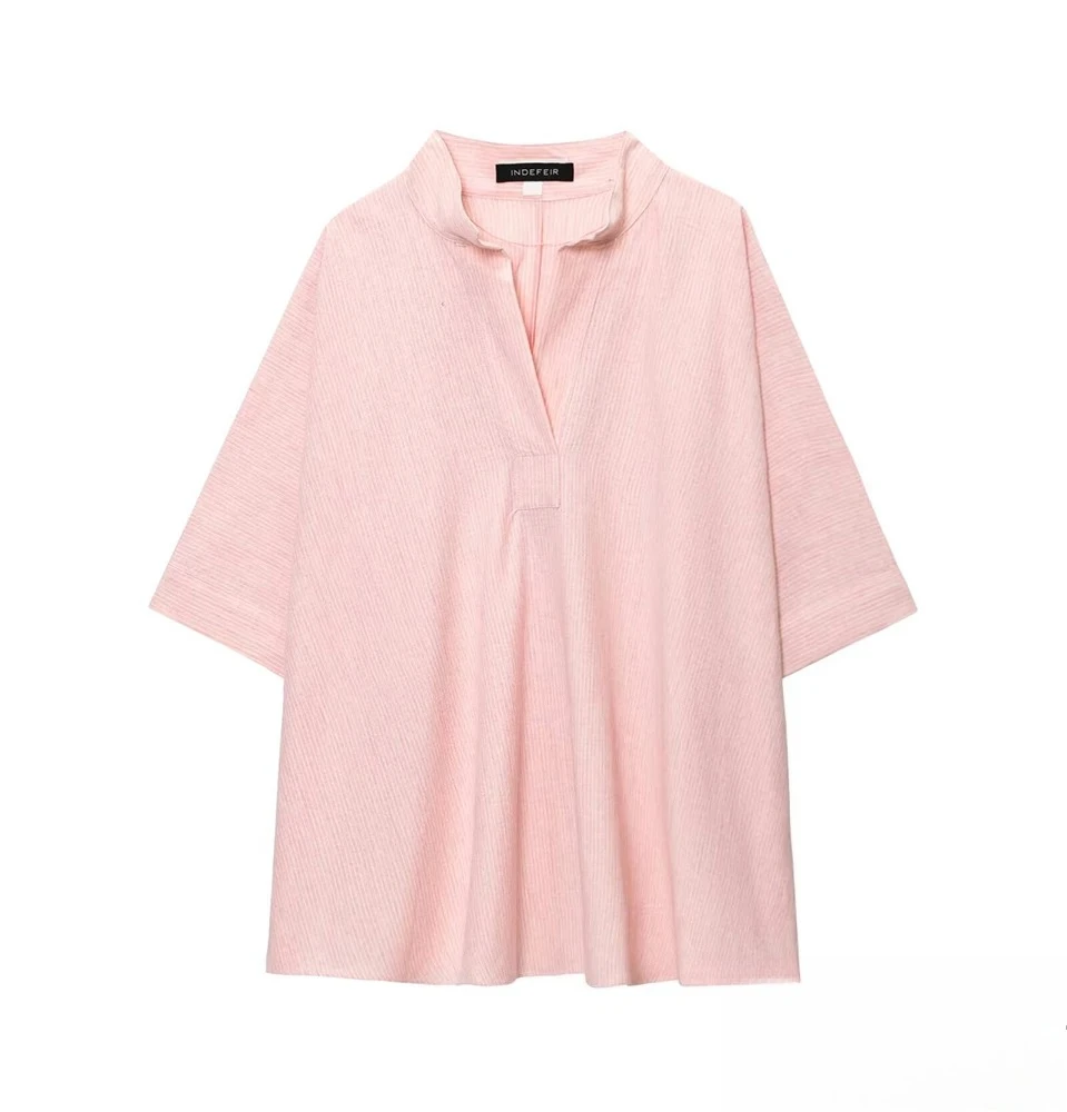 

KONDALA элегантная шикарная полосатая свободная рубашка, женская пуловерная рубашка с короткими рукавами, весна-лето 2021, модная уличная праздничная рубашка