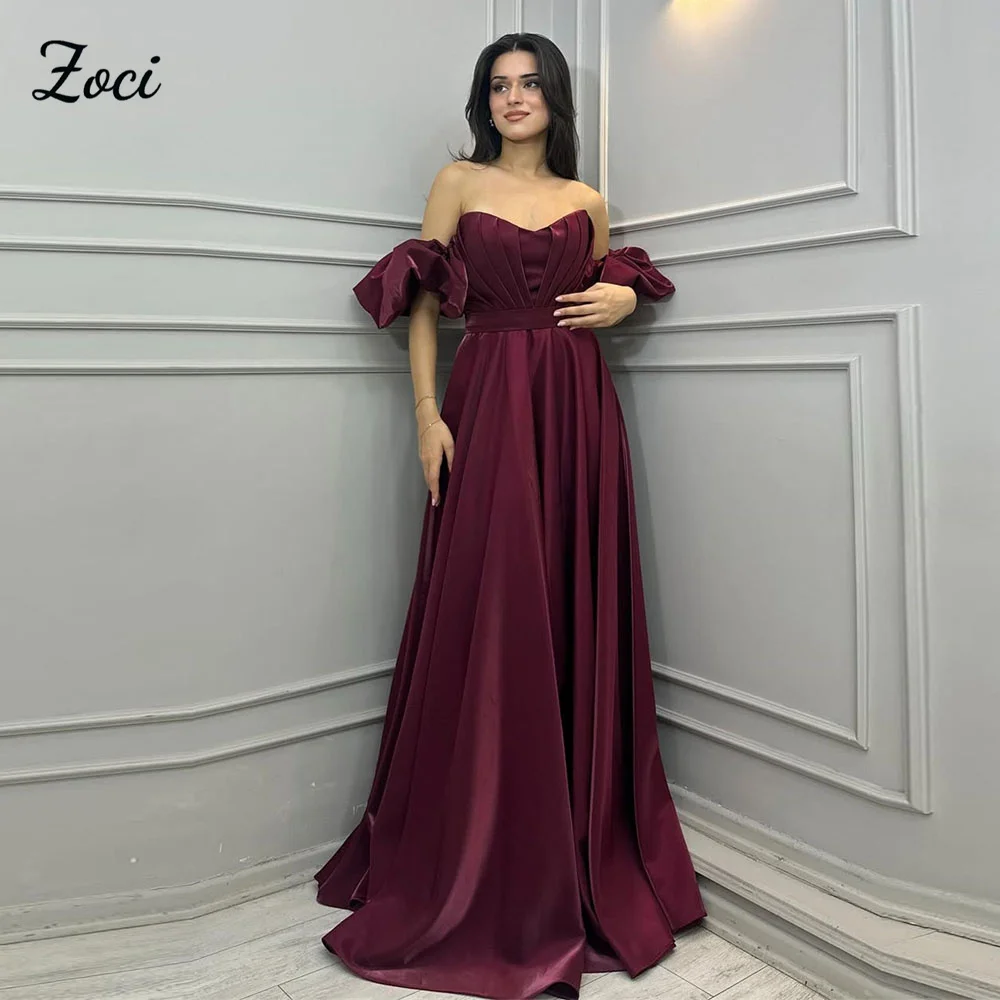

Zoci Sweetheart A Line бордовые атласные платья для выпускного вечера с открытыми плечами длинное вечернее платье по индивидуальному заказу вечернее платье для вечеринок